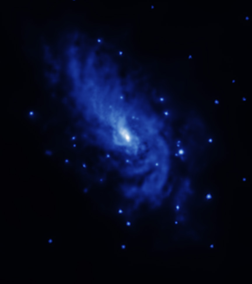 X-ray photograph shows a blue galaxy NGC 1068