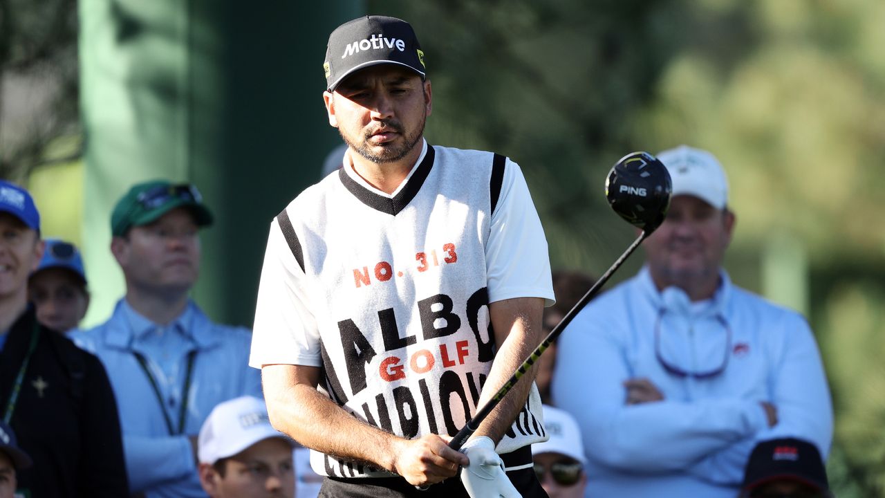 Jason Day wearing a Malbon vest at The Masters