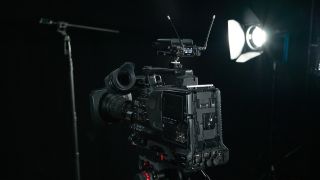 Shure ADX5D on a broadcast camera
