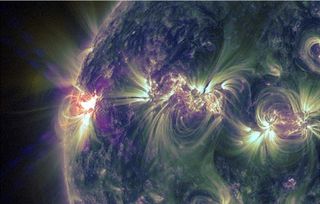 A huge X1.2-class solar flare erupted from the sun late Tuesday (May 14, 2013), the fourth major flare in two days from a busy sunspot on the surface of the sun. 