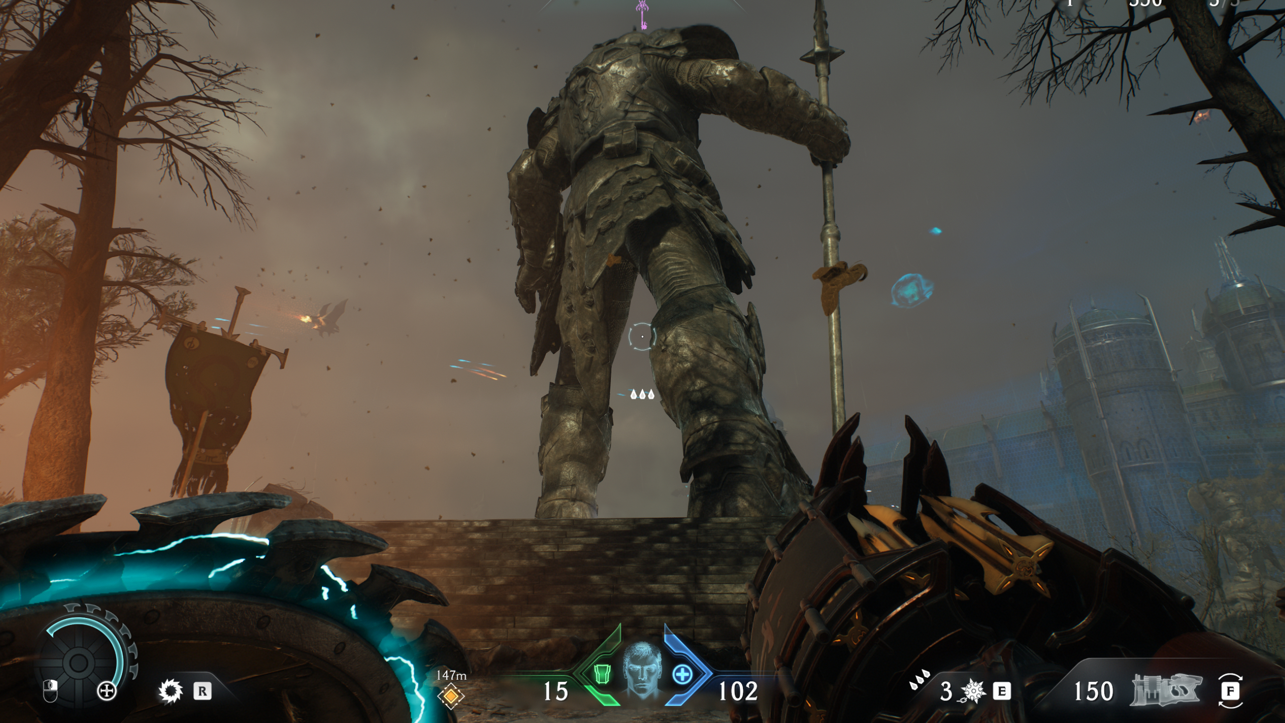 Doom: The Dark Ages Siege Part 1 secrets - The Mancubus toy at the base of a large statue.