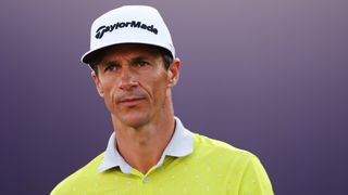 Thorbjorn Olesen of Denmark looks across the 17th hole during Day Three of the DP World Tour Championship on the Earth Course at Jumeirah Golf Estates