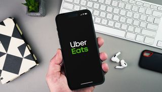 Uber Eats logo on smartphone