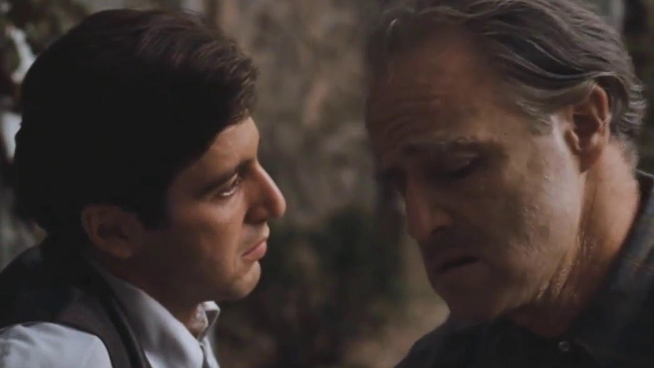 Al Pacino and Marlon Brando in The Godfather