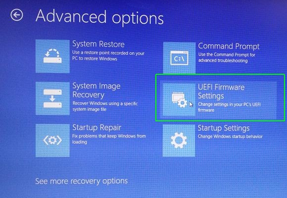 Select UEFI Firmware Settings