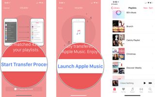 Tap Start Transfer Process, then tap Launch Apple Music