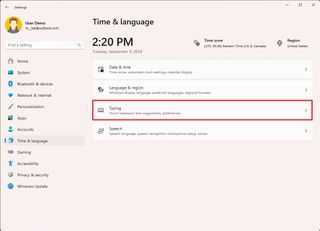 Windows 11 Typing settings