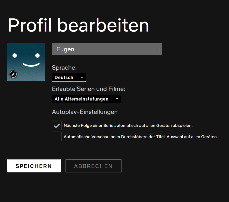 Netflix-Einstellungen