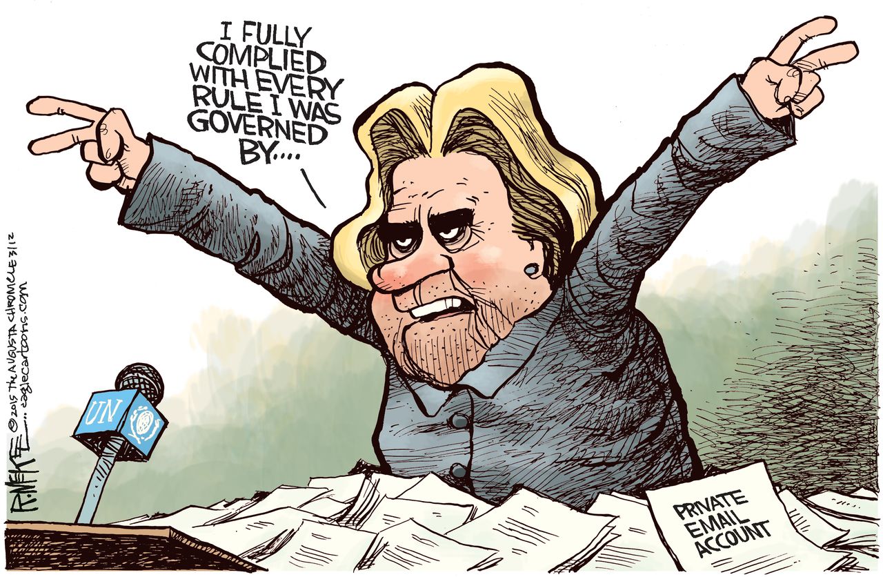 Political cartoon U.S. Hillary Clinton email