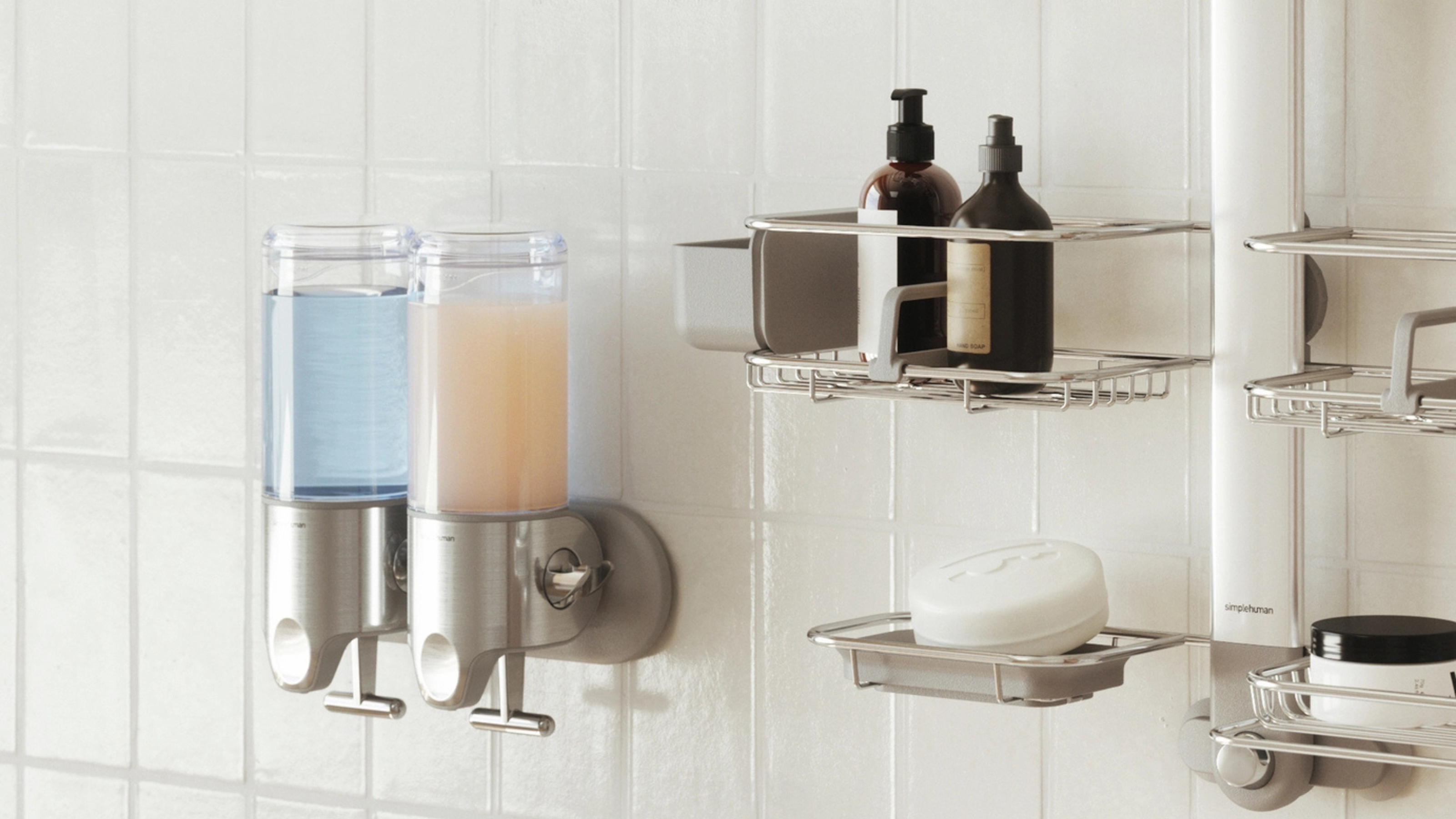 Simplehuman Double Wall Mounted Pump - Stainless Steel