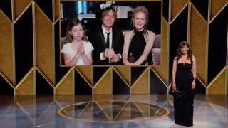 UNSPECIFIED: 78th Annual GOLDEN GLOBE AWARDS -- Pictured in this screengrab released on February 28, (l-r) Faith Margaret Kidman Urban, Keith Urban, Nicole Kidman, and Rosie Perez speak during at the 78th Annual Golden Globe Awards broadcast on February 28, 2021. -- (Photo by NBC/NBCU Photo Bank via Getty Images)