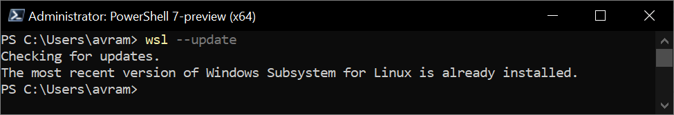 update wsl