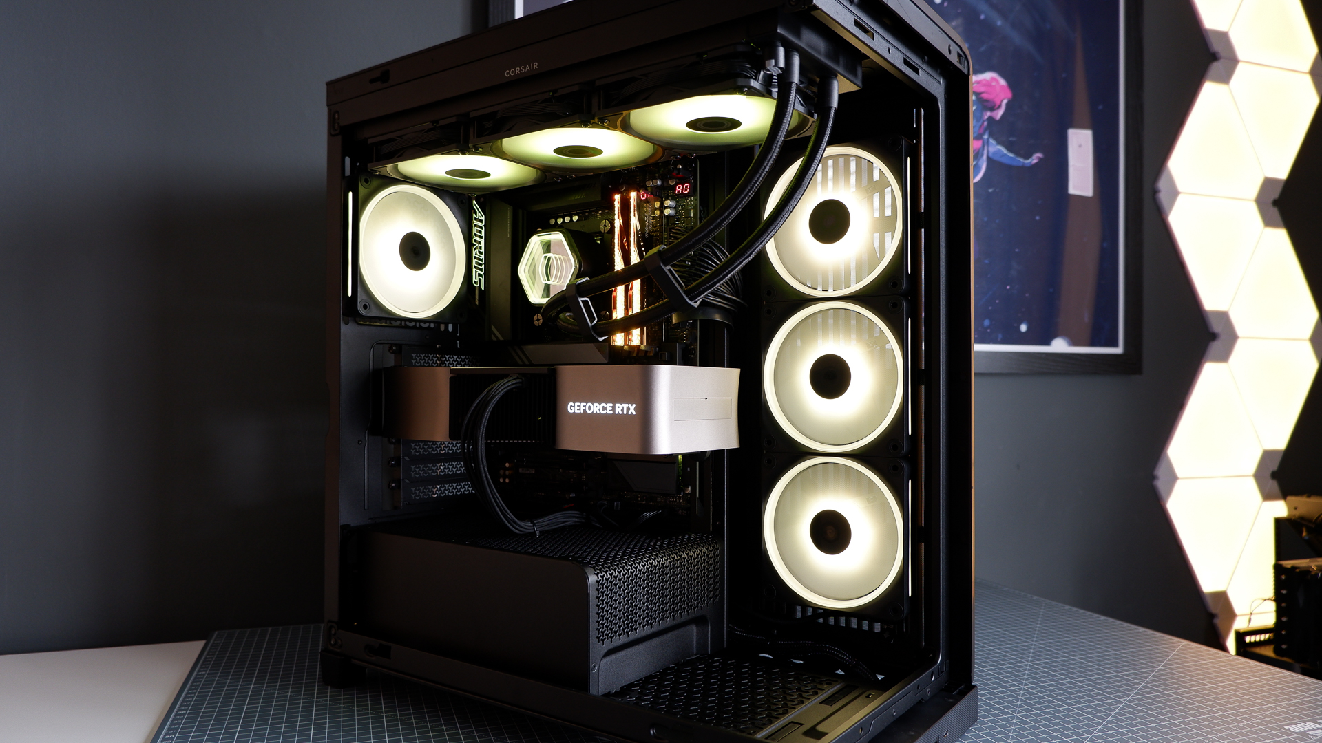 Corsair Frame 4500X ATX PC case throughout a PC build for testing.
