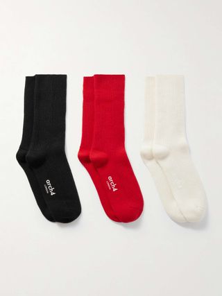 Lucia Set of Three Ribbed Cashmere Socks