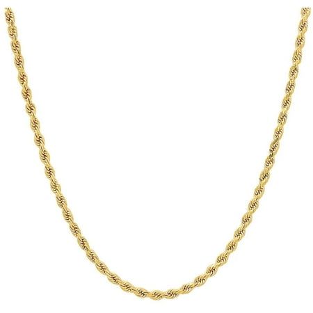 Real Genuine Solid 1/20 14k Yellow Gold Rope Chain Necklace 20 Inch Mm for Men and Women Golds