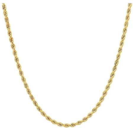 Real Real Solid 1/20 14k Gold Rope Chain Necklace 20 Inch Millimeters for Men and Women Gold