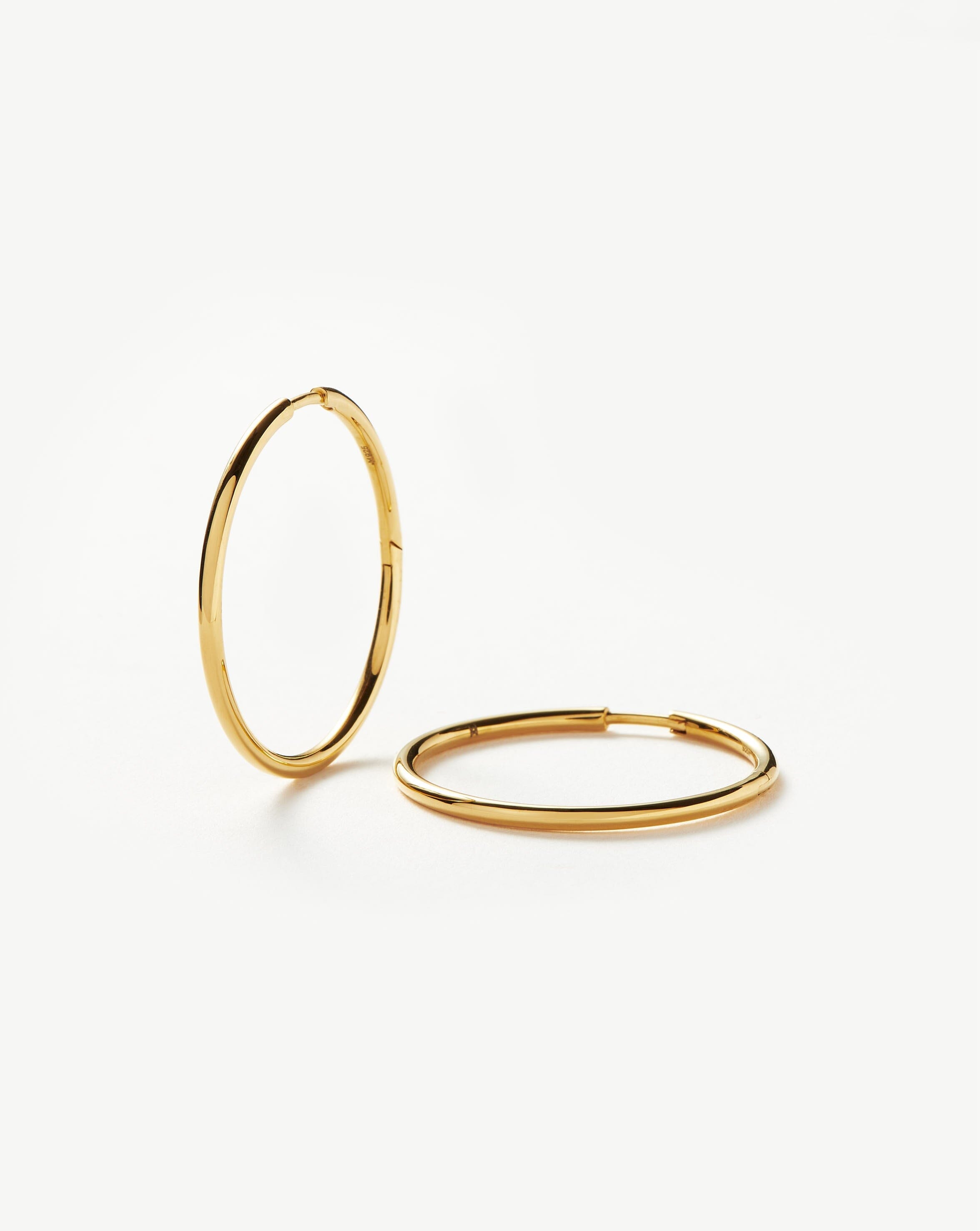 Classic Medium Hoop Earrings | 18ct Gold Plated Vermeil
