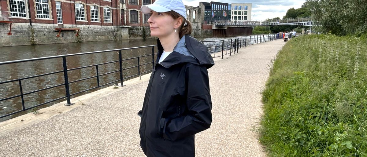 Woman wearing Arc&#039;teryx Beta LT Jacket