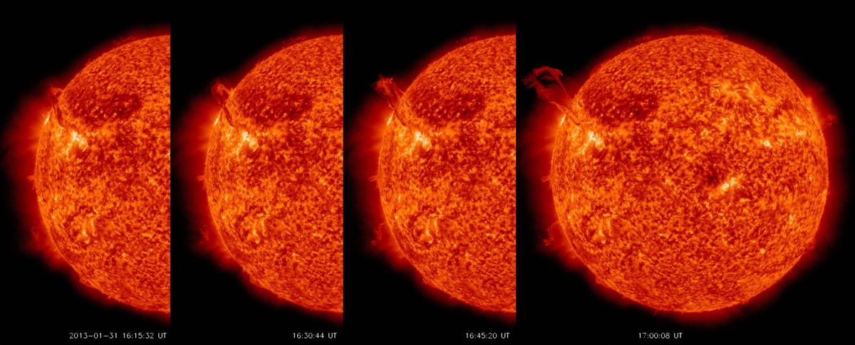 Sun Filament Breaking Off Into Space 