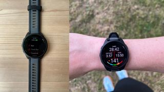 Grace Walsh testing the Garmin Forerunner 165 in running modes