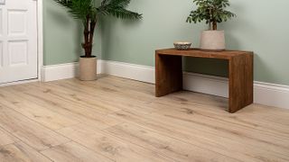 pale laminate flooring in hallway