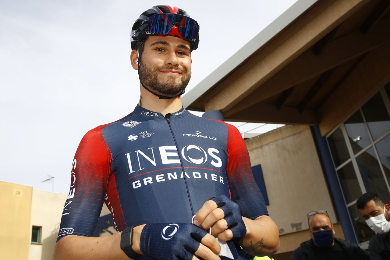 Etoile de Besseges Tour du Gard 2022 52nd Edition 2nd stage SaintChristollesAles Rousson 156 km 03022022 Filippo Ganna ITA INEOS Grenadiers photo Roberto BettiniSprintCyclingAgency2022