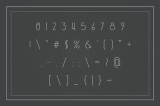 Numeral and other characters from the Noirside font
