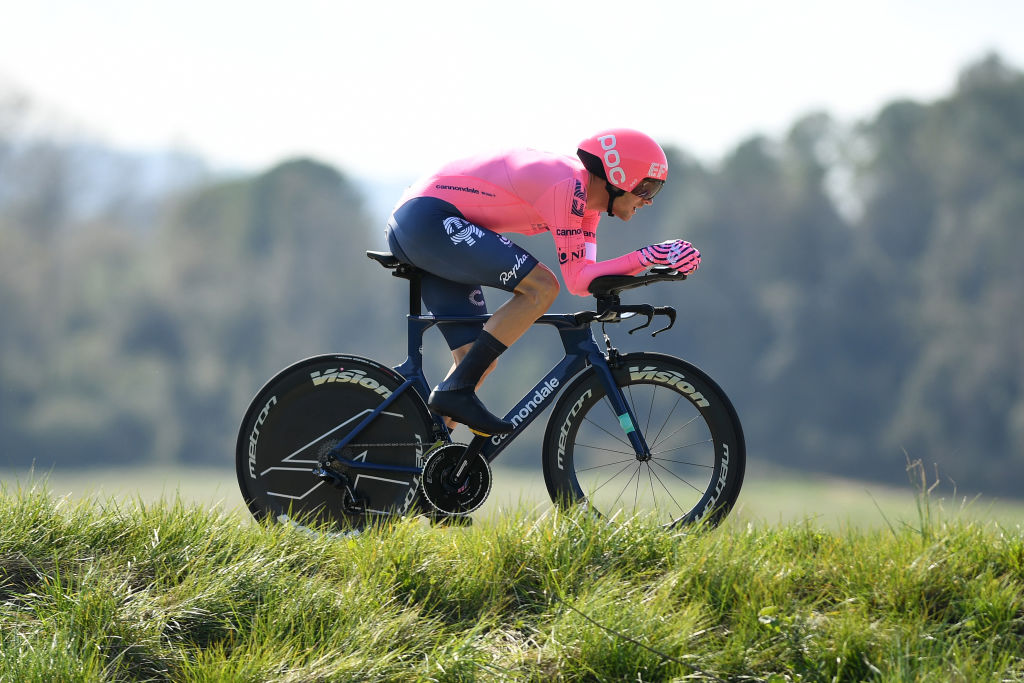PLA DE LESTANY BANYOLES SPAIN MARCH 23 Tejay Van Garderen of United States and Team EF Education Nippo during the 100th Volta Ciclista a Catalunya 2021 Stage 2 a 185km Individual Time Trial stage from Pla de LEstany Banyoles to Pla de LEstany Banyoles 145m ITT VoltaCatalunya100 on March 23 2021 in Pla de LEstany Banyoles Spain Photo by David RamosGetty Images
