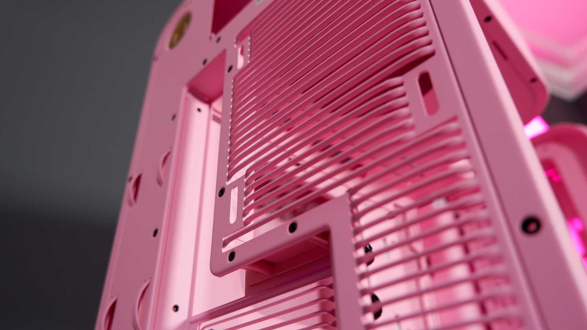 The Hyte X50 PC case on a desk ready to be built into for testing and review.