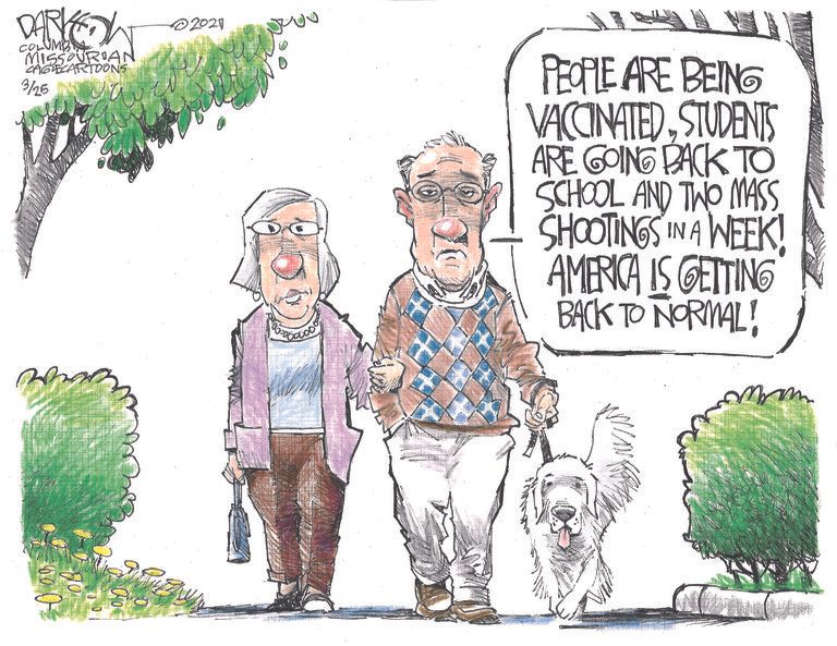 Editorial Cartoon U.S. covid vaccine mass shootings