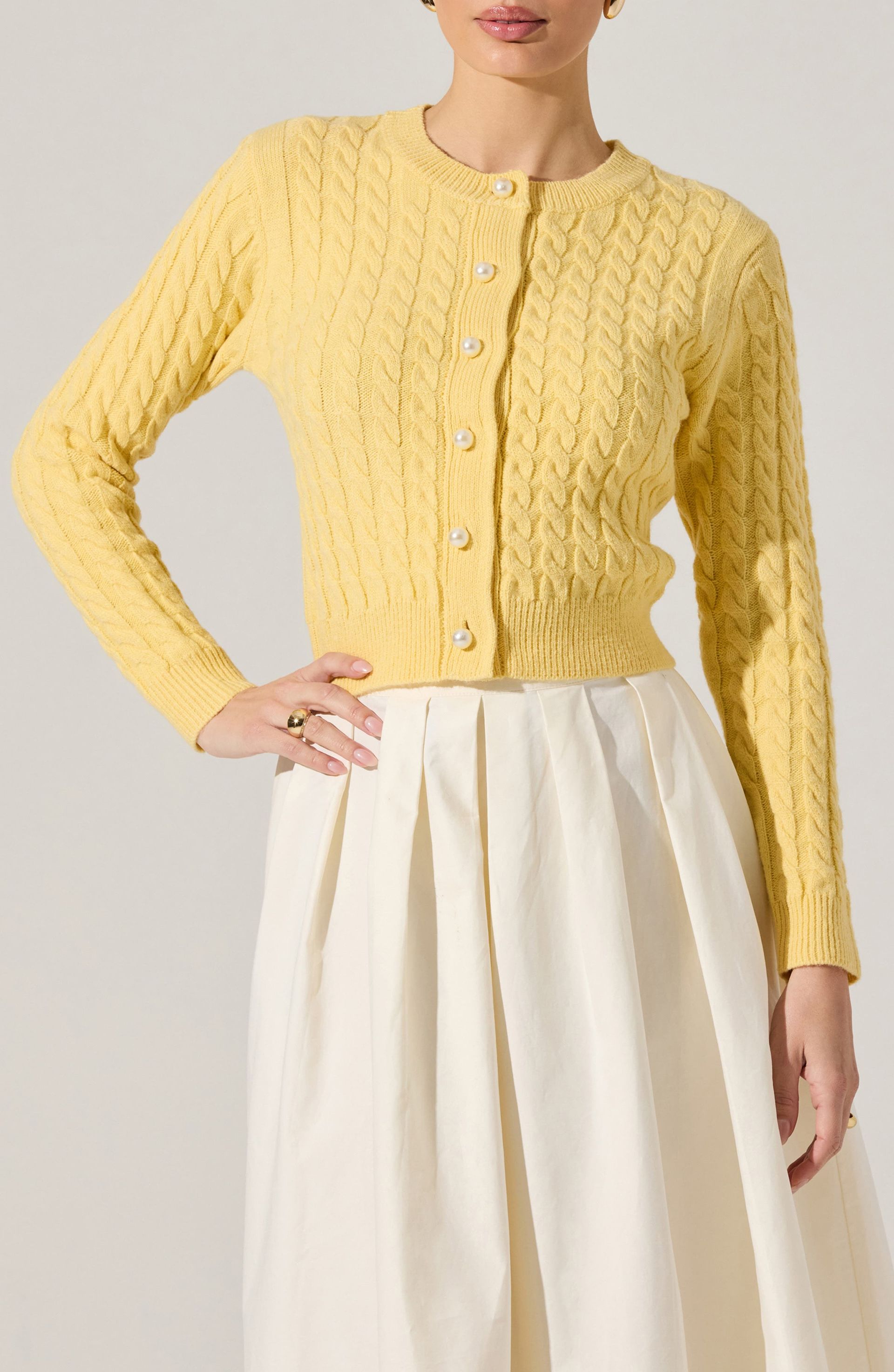 ASTR the Label, Cable Stitch Cardigan