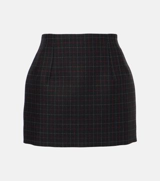 Checked Wool Miniskirt