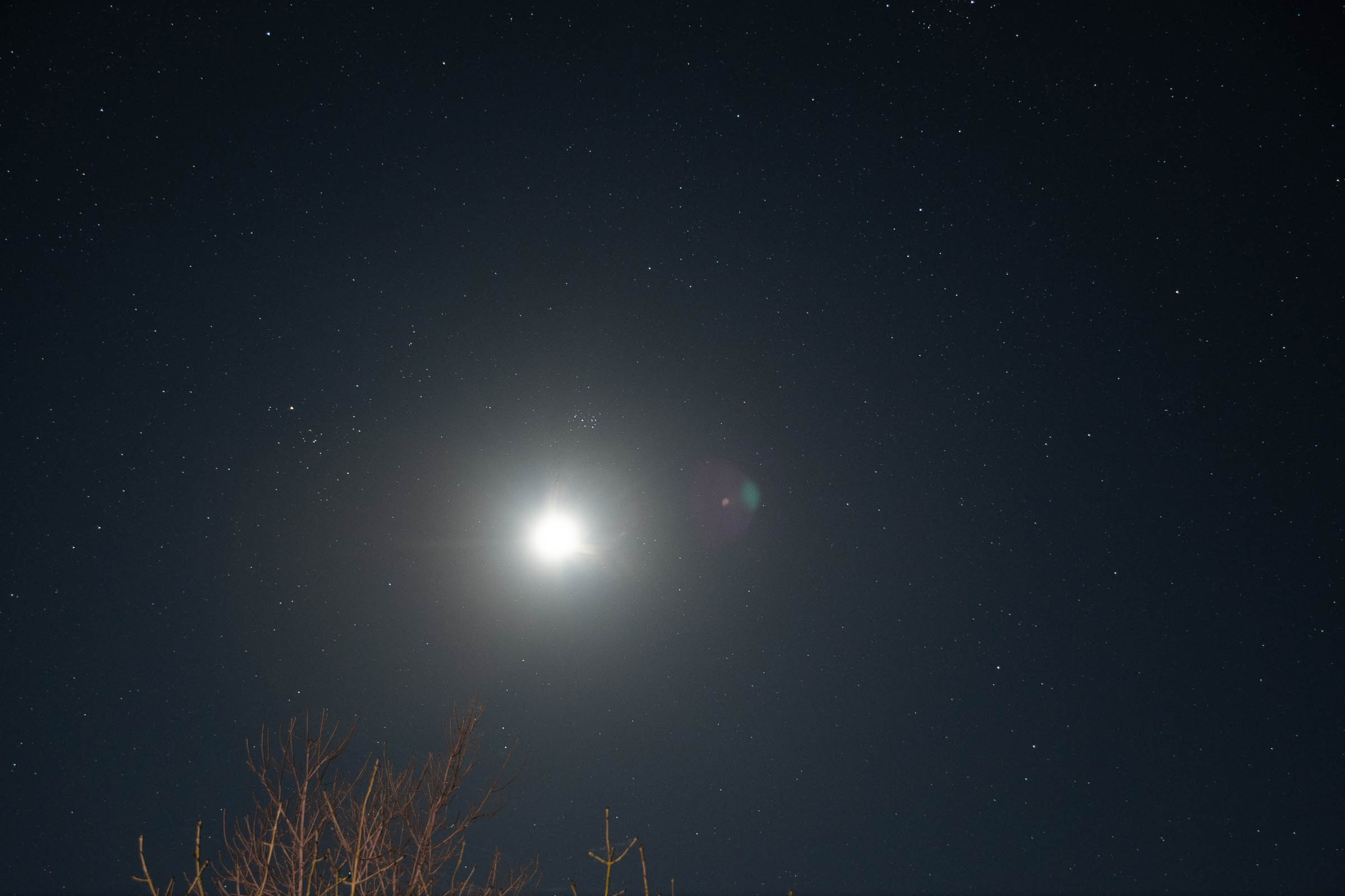 Astrophotograph taken with the Nikon D7500 showing the full moon in the night sky