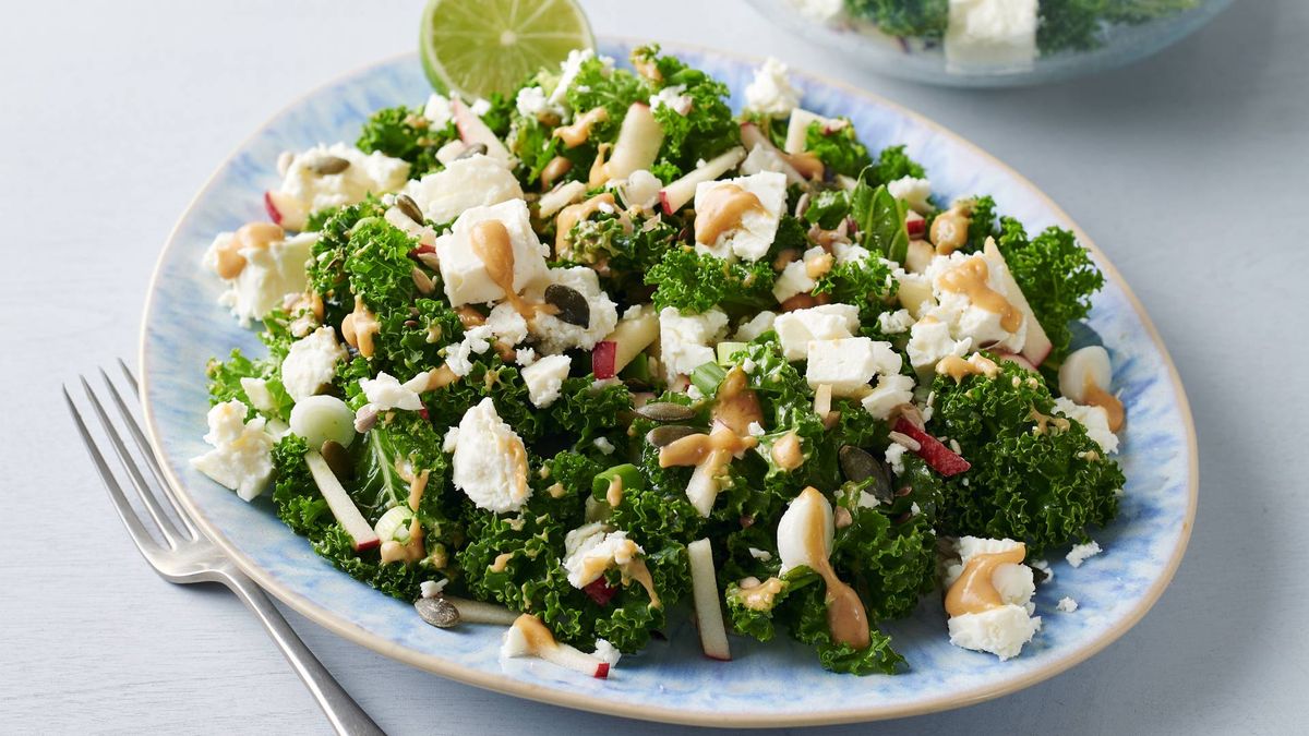Kale and apple salad with peanut butter dressing Dinner Recipes