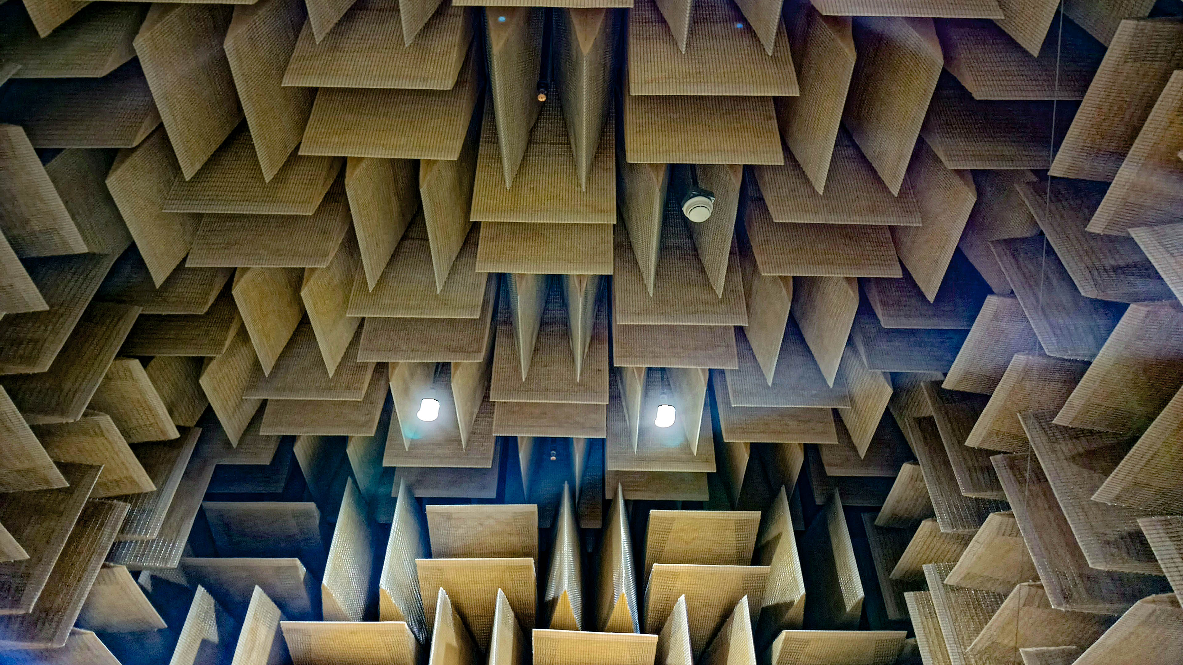 Samsung's anechoic chamber design, with lots of angled foam tiles