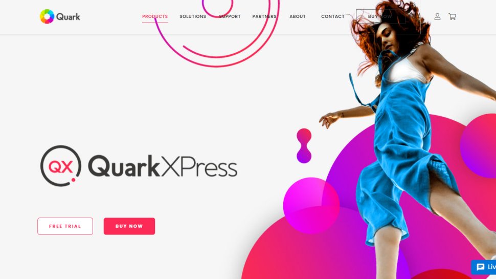 Tangkapan layar situs web untuk QuarkXPress