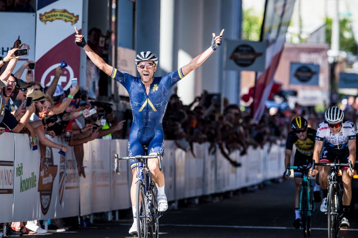 Larry Warbasse (Aqua Blue Sport) takes the win in Knoxville