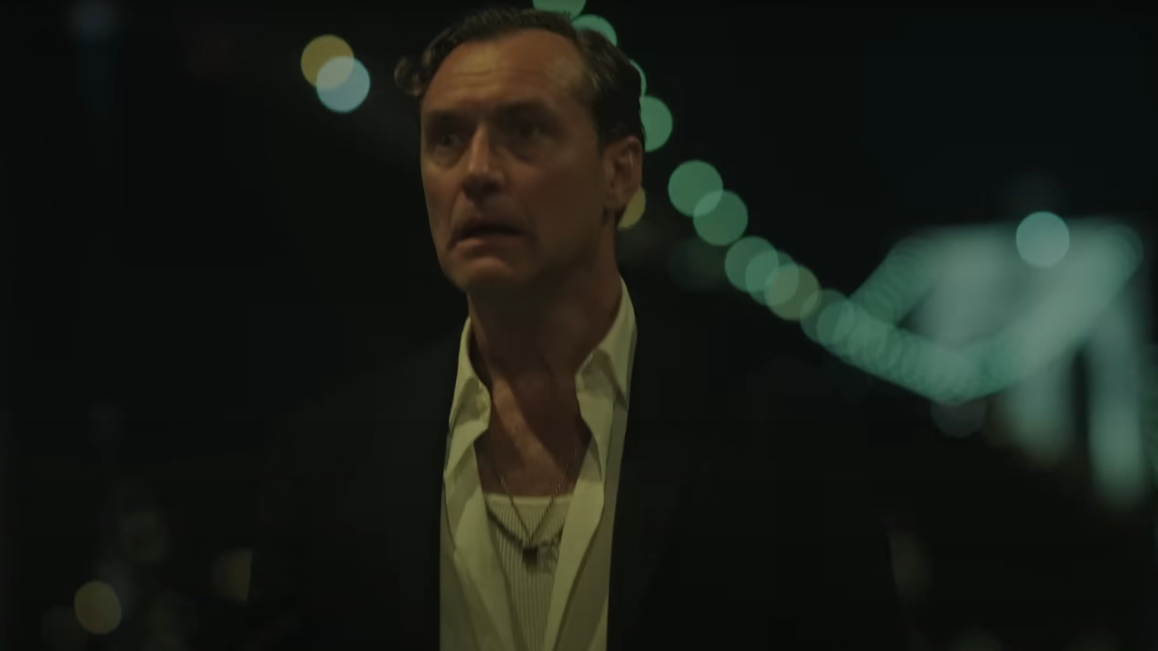 Jude Law looking scared in Black Rabbit