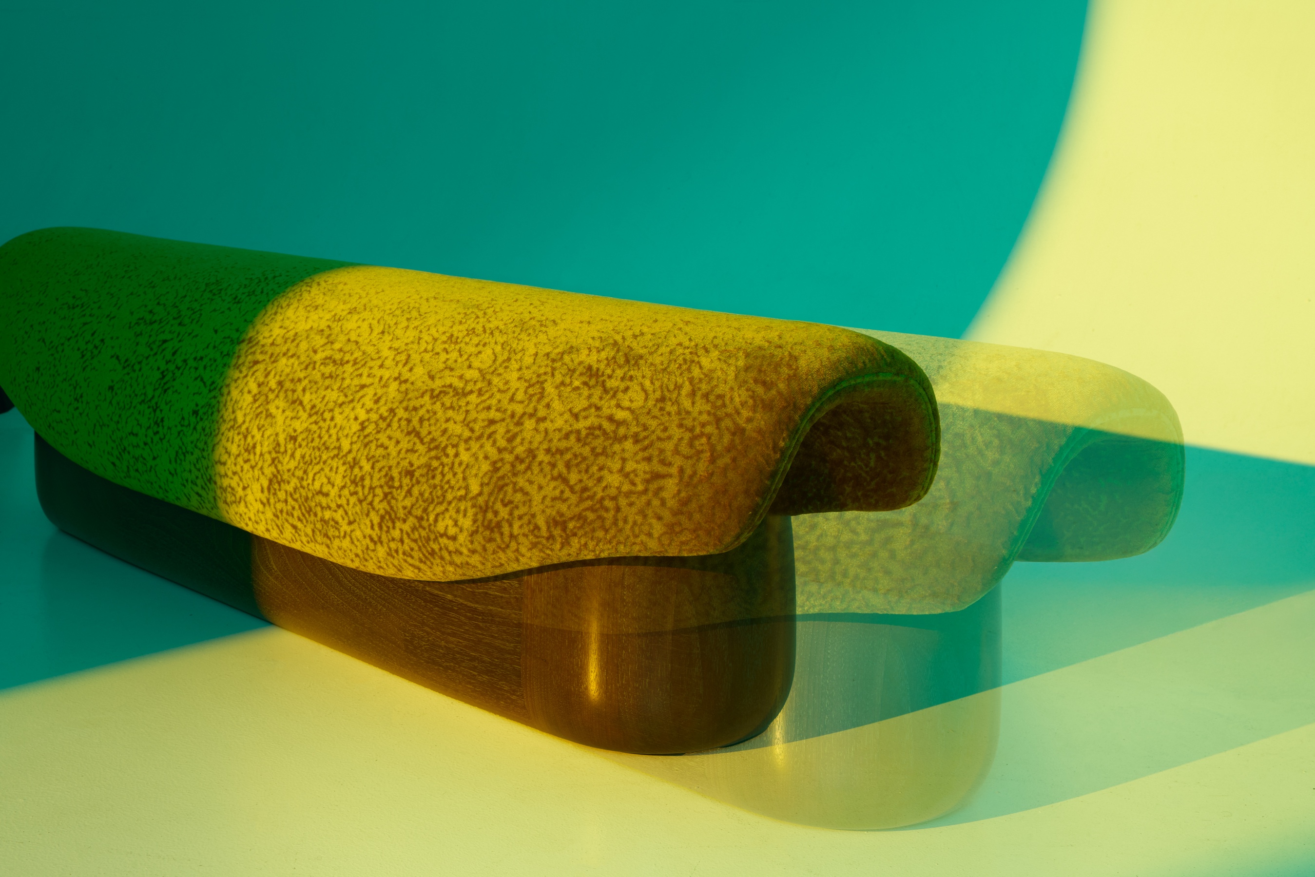 Furniture under coloured lights