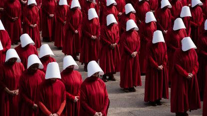 Women filming The Handmaid's Tale