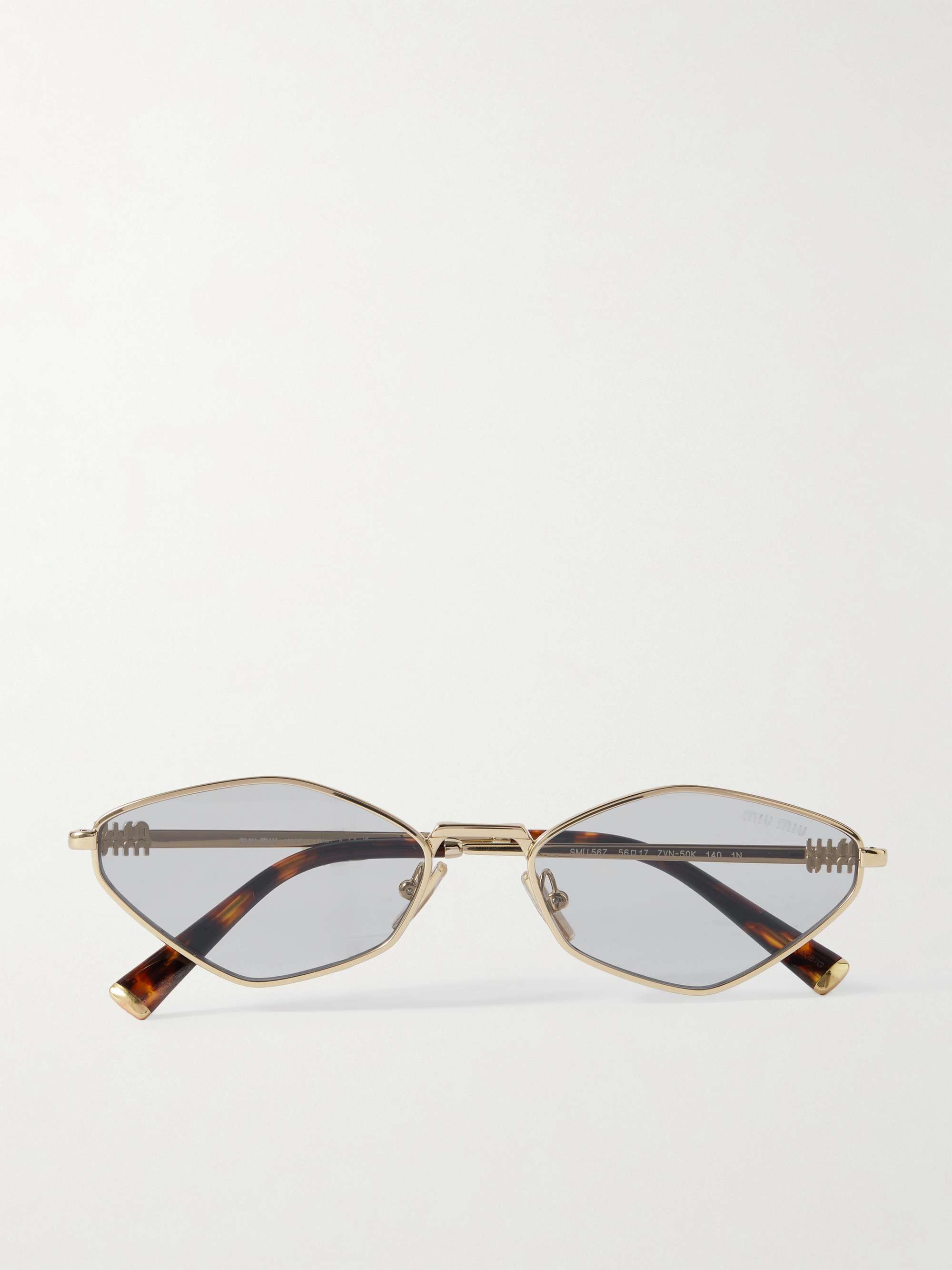 Hexagon-Frame Gold-Tone Sunglasses