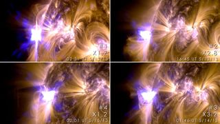 Four X-Class Flares May 12-14, 2013