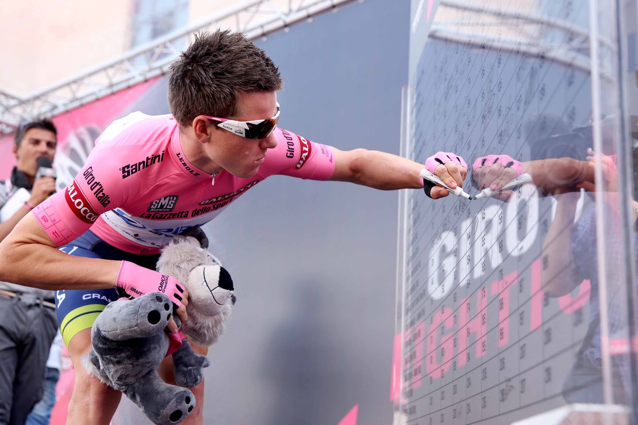 Maglia rosa Simon Clarke (Orica GreenEdge)