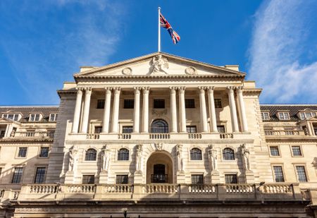 Bank of England building in City of London, UK