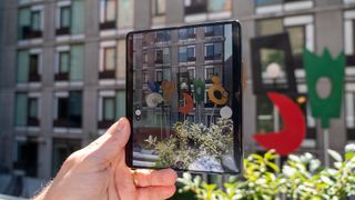 Looking through the camera viewfinder on the Samsung Galaxy Z Fold 4