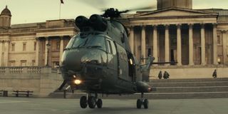 Edge of Tomorrow helicopter landing in Trafalgar Square