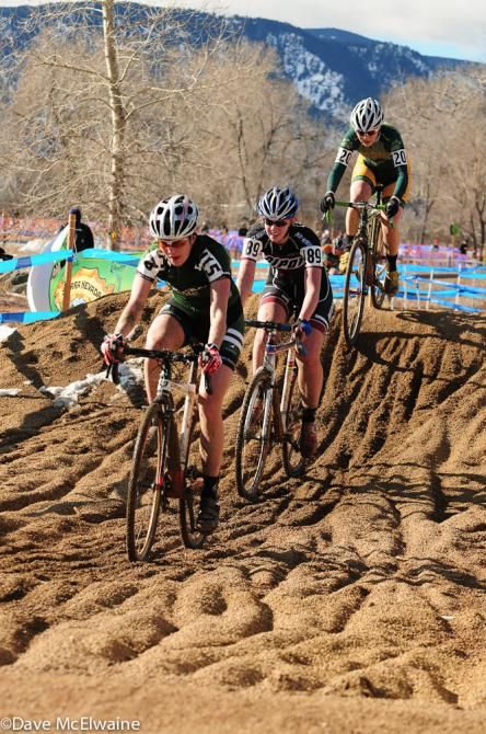 Riders having little trouble with the long sand pit