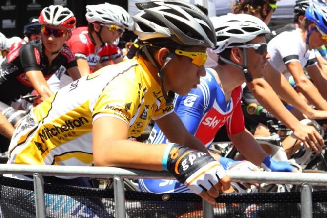 Caleb Ewan (BikeBug) lines up for the start of the final round