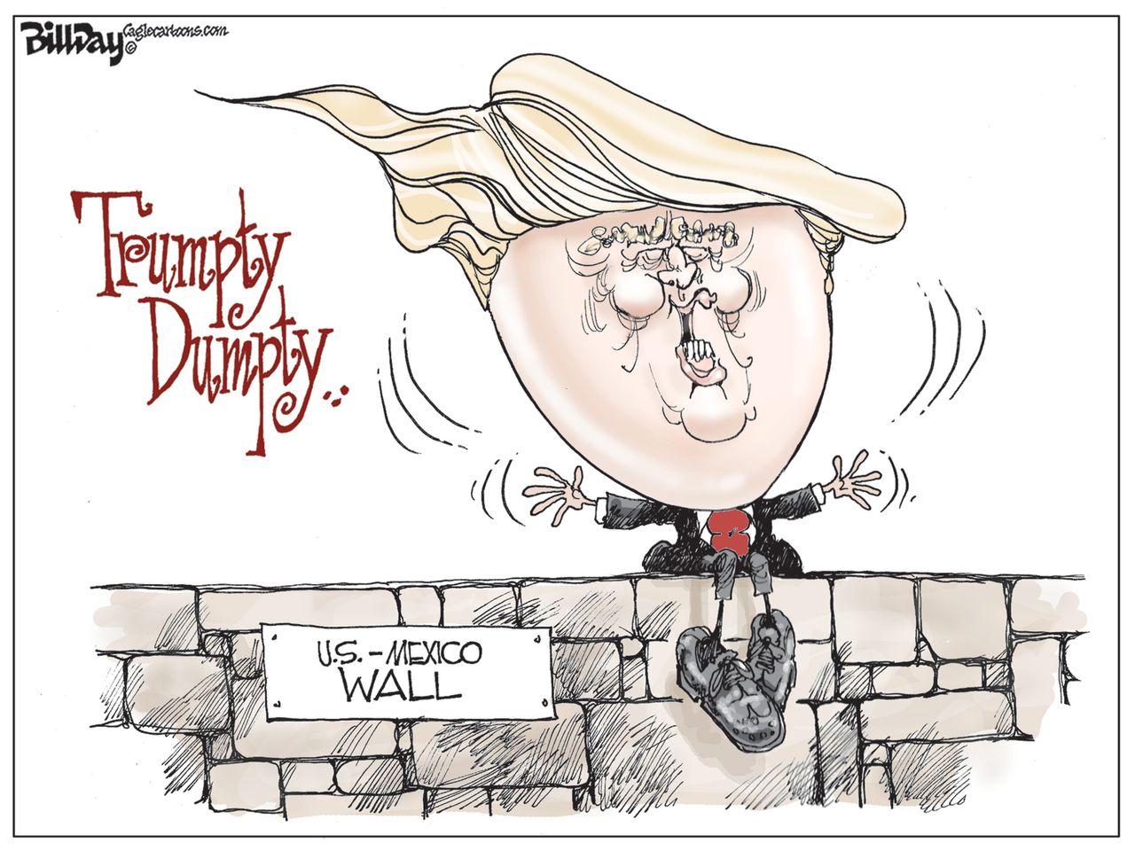 Political cartoon U.S. Donald Trump Immigration