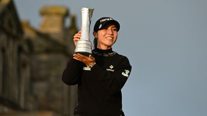 Lydia Ko with the AIG Women's Open trophy 